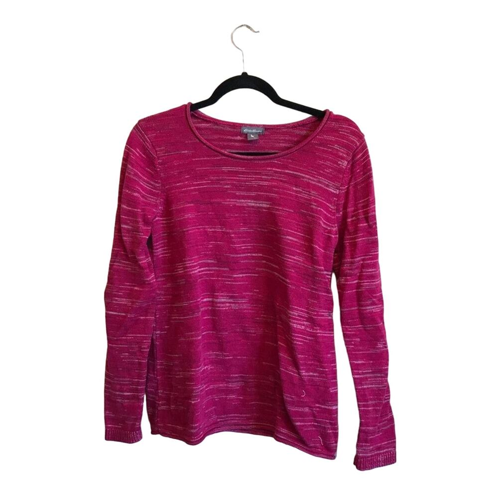Eddie Bauer Fuchsia Marled Long-Sleeve Lightweight Sweater TM Tall Medium